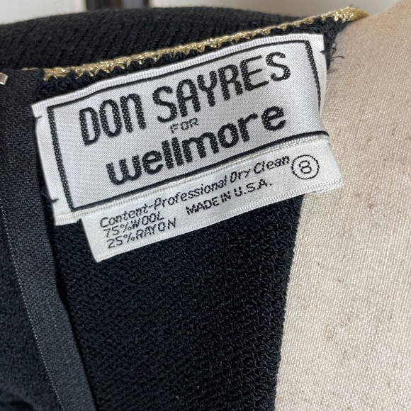 Vintage Don Sayres Beaded Sweater Dress Wool Size 8 - Picture 10 of 14